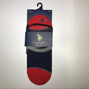 US Polo Assn men’s no show liner socks blu…